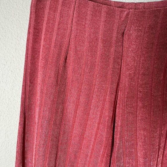 FREE PEOPLE Ribbed Slinky Pull On Wide Leg Pants Trousers Size Small - Picture 4 of 12